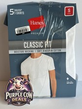 NEW Hanes Premium Men's 5 Pack Short Sleeve Crewneck T-Shirt Size S