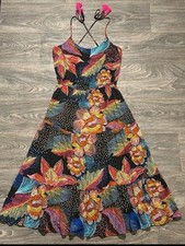 La Blanca Medium Sunlit Soiree Crepe Dress Swim Bathing Suit Cover Boho Floral