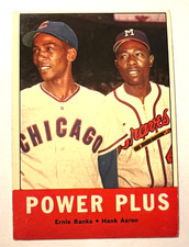 1963 Topps #242 Power Plus Ernie Banks, Hank Aaron VG - VG/EX Cubs Braves