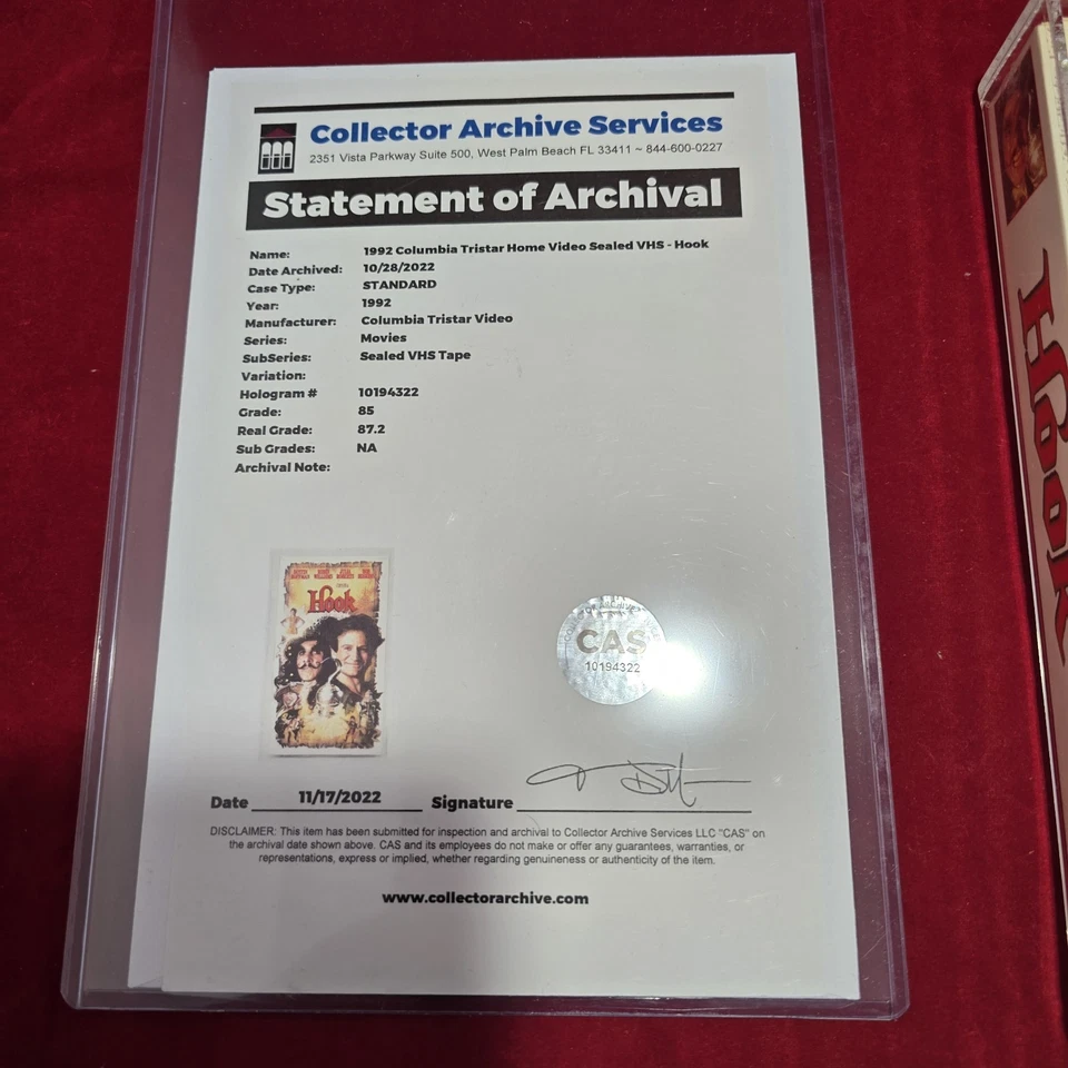 Hook Sealed VHS Tape CAS Graded 85 Real Grade 87.2 - Image 4 of 4