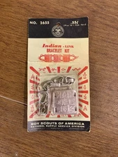 Vintage Boy Scout Indian Link Bracelet Kit No.2655. Great Condition See Pics.