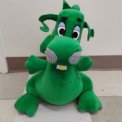 Rare Vintage 1980 Lollipop Dragon Plush Dark Green 8.25  