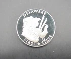 DELAWARE State Proof Coin 1 Troy Oz .925 Fine Sterling Silver Medal Round 33g