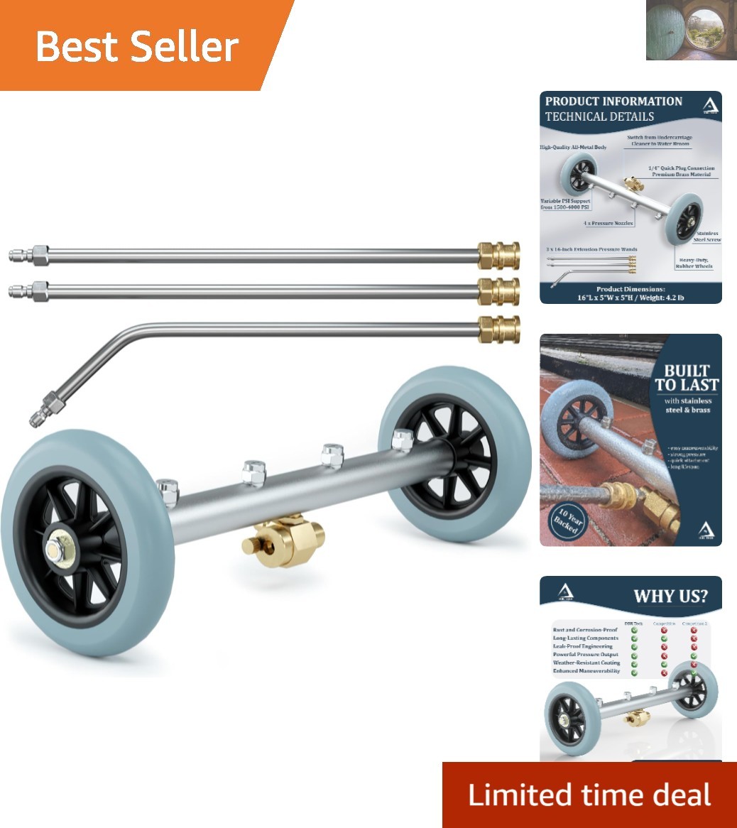 Effortless Car Care: 16-Inch Underbody Pressure Washer Cleaner with Extensions