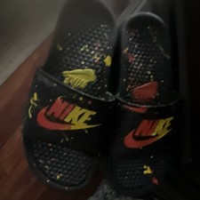 Nike Men s Slide Sandals Slip-On Black Yellow...