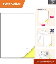 Quality White Sticker Paper - 30 Sheets, 8.5" x 11" for Laser Inkjet Printing