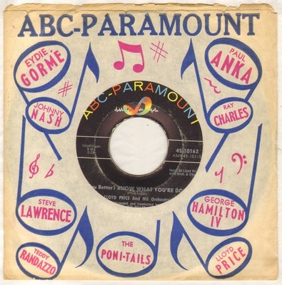 LLOYD PRICE ''(YOU BETTER) KNOW WHAT YOU'RE DOIN''' RHYTHM & BLUES SP 1960 ABC