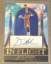 2025-26 Panini Select Euroleague Devin Booker In Flight Auto 39/49 Blue