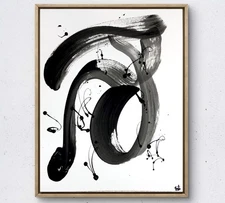 Original painting 14X11 Gallery Paper abstract monochromatic acrylic home art