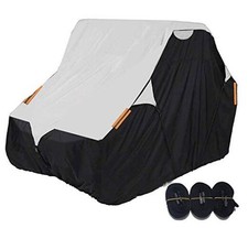 UTV Cover with Heavy Duty 420D Oxford Fabric, 4-6 Passenger Black  Silver