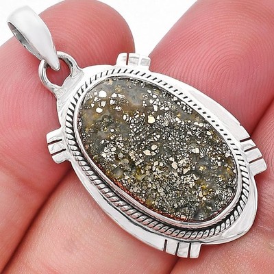 Natürlicher Nipomo Markasit Achat 925 Sterling Silber Anhänger Schmuck P-1463