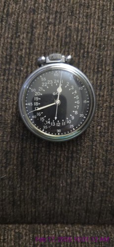 Hamilton Military Surplus Stopwatch Pocket Watch 8TAA Engraved Black Dial