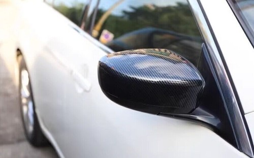 Fit For Infiniti G35 2007 2008 2PCS Real Carbon Fiber Rearview Mirror Cover Trim