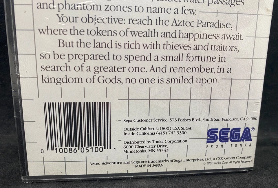 Aztec Adventure the Mega Cartridge NTSC USA 1988 Tonka Master System - Image 3 of 4