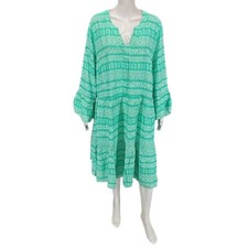 Destination 365 Womens Allover Printed Everyday Split Neck Dress 3X Plus Size