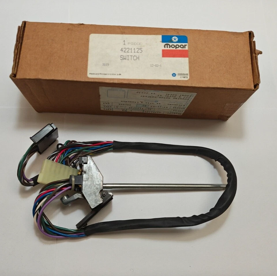 Interruptor limpiaparabrisas de 2 velocidades Plymouth Chrysler 1982-1984 con intermitente 4221125 nuevo en stock Foto 4 de 4