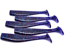 25ct 4 Inch June Bug Red Blue Soft Plastic Paddle Tail Bass Fishing Swimbait