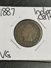 1887 Indian Head Cent Penny VG Very Good Coin (Raw14862)
