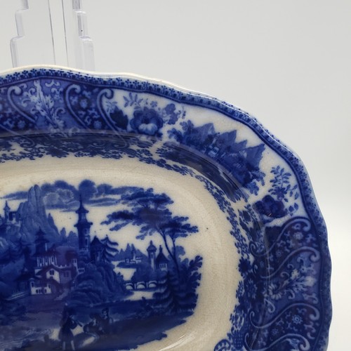 Antique Flow Blue Nonpareil Burgess & Leigh Middleport Pottery 10" Serving Dish - Picture 3 of 17