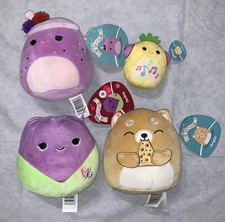 Lot of 4 NWT Squishmallows Vie, Jackie Tulip, Angie Dog, Maui Plush Stuffed New