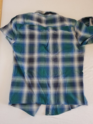 Mens Shirt Red Herring Size Small Green Check Button Collar 14840 - Picture 13 of 14