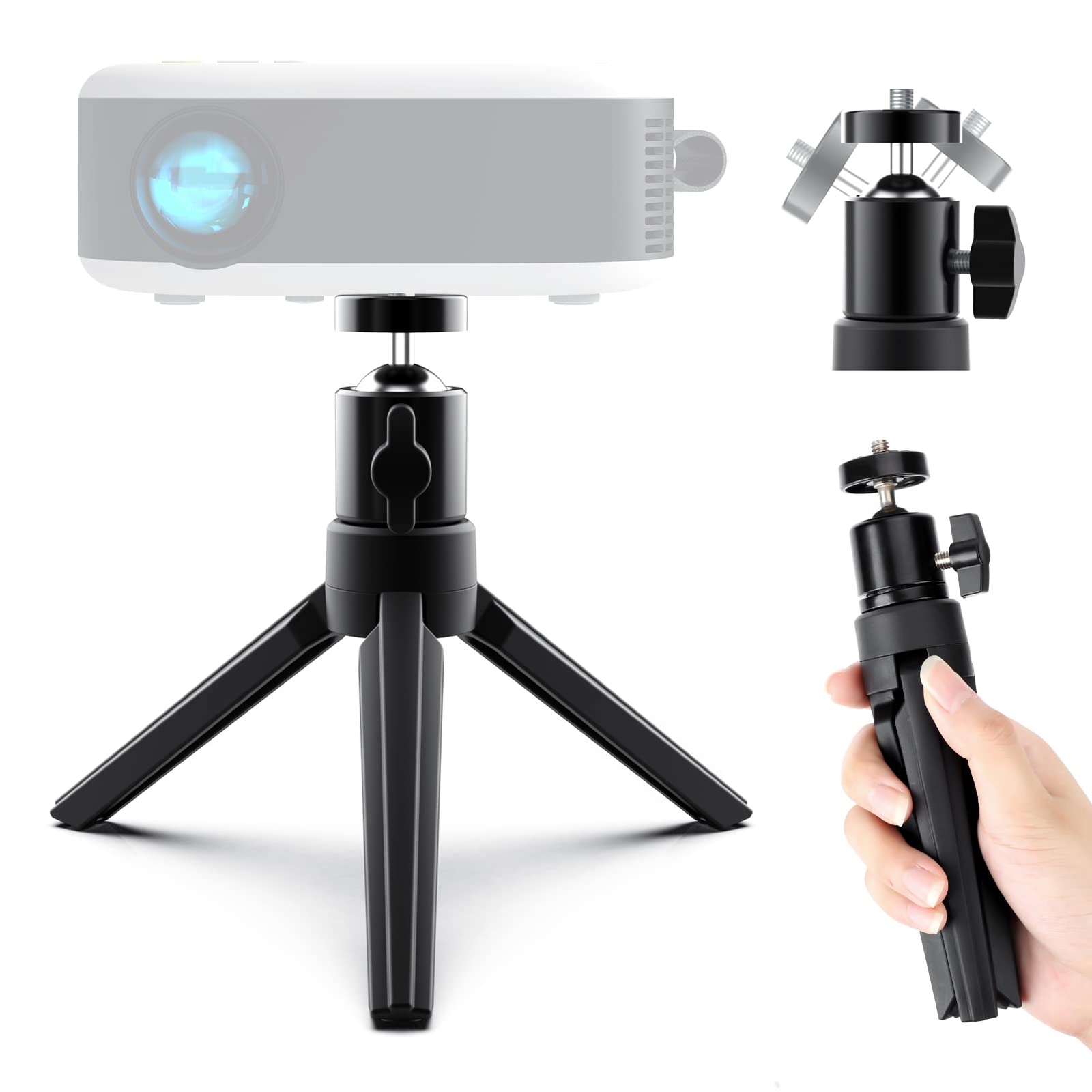 Mini Projector Tripod, 6.3 Inch Compact Desktop Tripod Stand Pocket-image