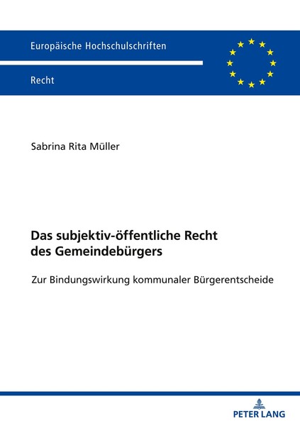 Das Subjektiv-öFfentliche Recht Des GemeindebüRgers | Buch | 9783631861554-image