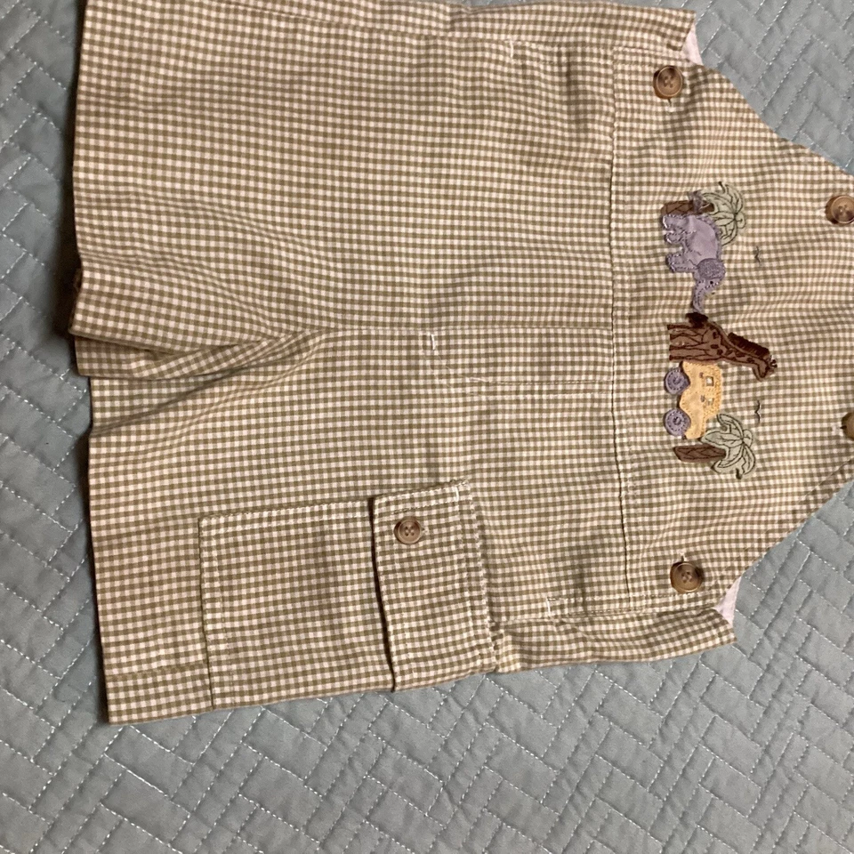 Traje verde temático safari 2T mameluco safari zoológico para niños pequeños Foto 3 de 4