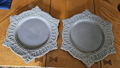 MATCERAMICA VENICE GRAY SERVING PLATTER  CHARGER 13.75  Set Of 2