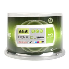50 Pack 50GB Bluray Blank Disc Dual Layer BD-R 260min 8X Recordable Printable