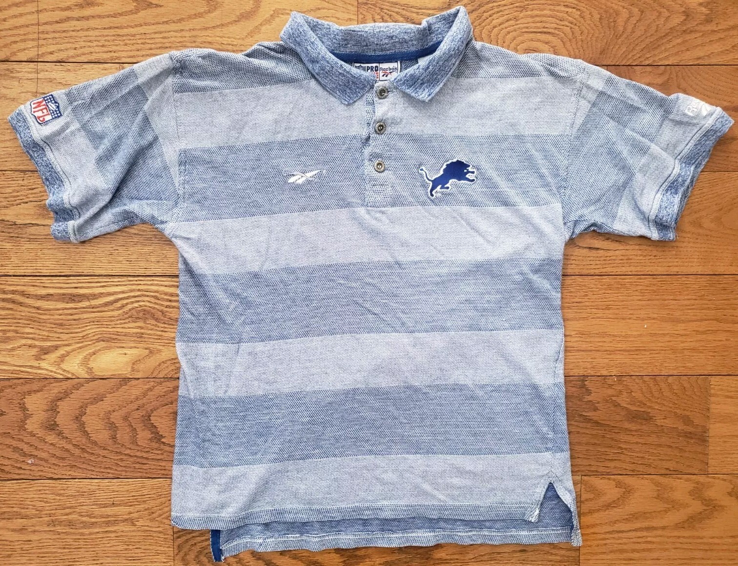 Vintage Detroit Lions Reebok Golf Pro Line Polo Shirt Blue Sz S/M 90s JARED GOFF
