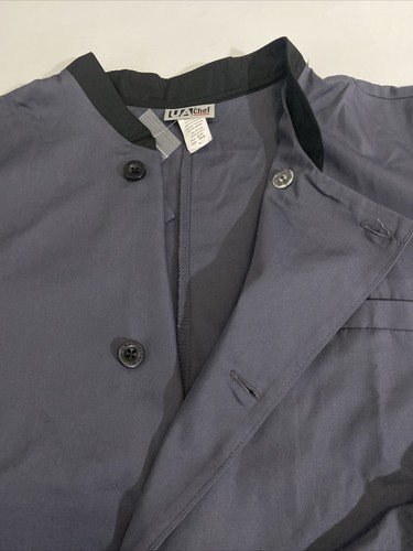 UA Chef Uniforms Mens L Jacket Shirt Double Button Gray Blue NWT 3/4 Sleeve - Picture 10 of 13