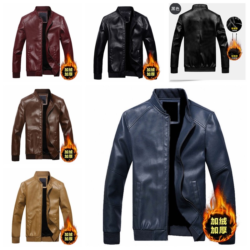 ALTRA Giacca uomo collo moto pelle cappotto zip outwear coat nuovo caldo