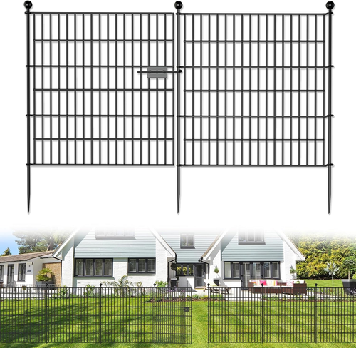 5 Panels No Dig Decorative Outdoor Garden Fence with Gate for Yard, 32 In(H) X 1 - Picture 12 of 12