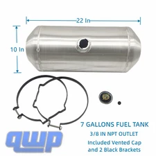 10"x22" 7 Gallons Round Fuel Tank /Gas Tank Center Fill 3/8" NPT Spun Universal