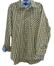 Tommy Hilfiger Men's Size LARGE 80's 2-Ply Button Down Shirt Roll Cuff Vintage