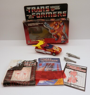 Vintage Transformers Autobot Cavalier Hot Rod Hasbro w/Box Original  G1