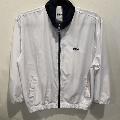 Vintage Fila Biella Italia White Windbreaker Jacket Size