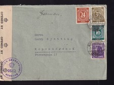 Gemeinsch.Ausg. Mi. 923,925,928,944, Hannover - Kopenhagen 1.4.47, brit. Zensur