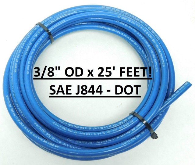 25 FEET x 3/8" OD Roll SAE J844 3B Nylon Air Brake Tubing Hose DOT FREE