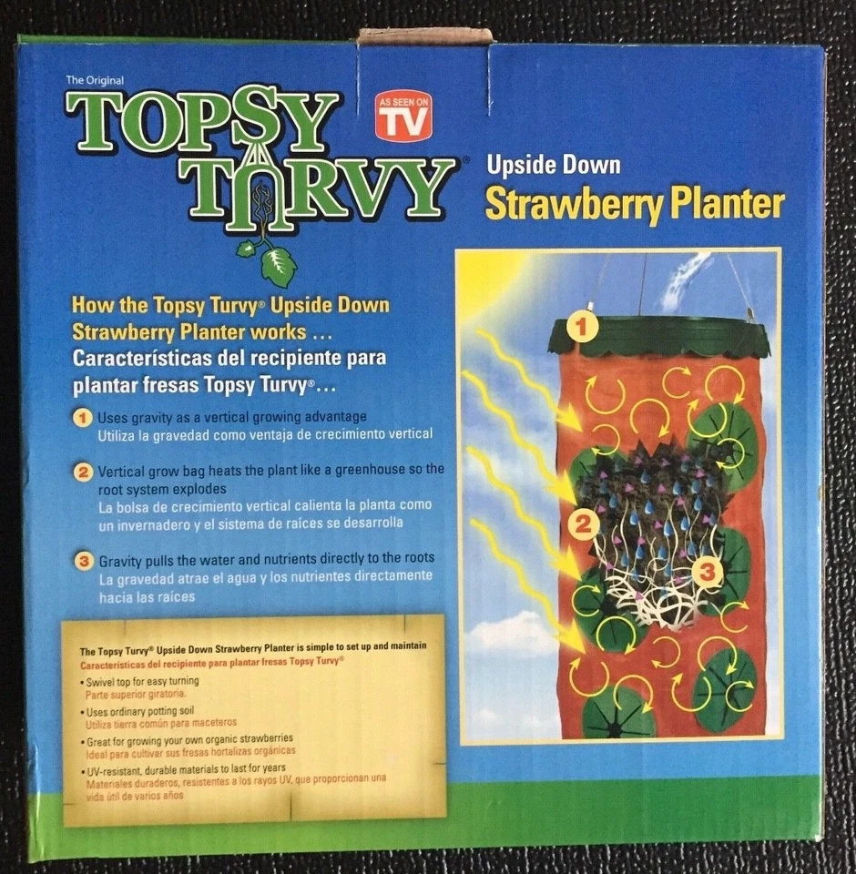 The Topsy Turvy Colgante Al revés Fresa Plantador Verduras y Hierbas Demasiado Nuevo Foto 2 de 4