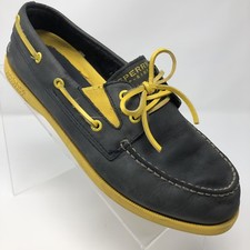 Sperry Top-Sider Boys 6M - Leather Upper Navy And Gold Slip On Boat Non Marking