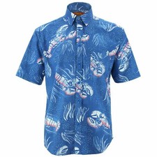 Regular Camicia a Manica Corta Loud Originals Aragosta Animali Sealife Blu