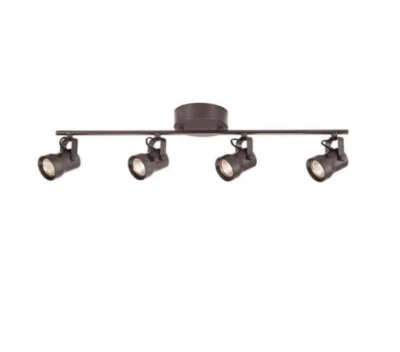 Hampton Bay 4-Light Bronze Directional LED Track Lighting Kit 1001 573 393