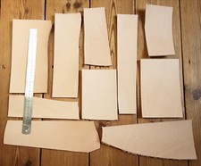 500g VEGETABLE TANNED LEATHER OFFCUTS 3mm-3.5mm, VEG TAN SCRAPS, TOOLING PIECES