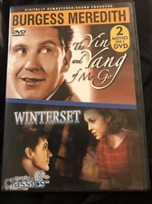 Yin And Yang Of Mr Go / Winterset On DVD with Burgess Meredith !