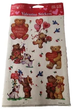 Forget Me Not American Greetings Valentine Stickers Teddy Bear Heart AGC NIP VTG