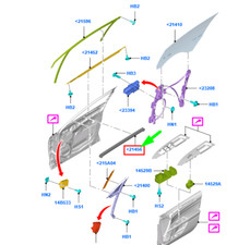 Joint d'étanchéité de ceinture de porte avant droite FORD MONDEO MK4 5257132