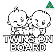 Twins On Board Warning Vinyl Decal Sticker  15 cm x 13.5 cm
