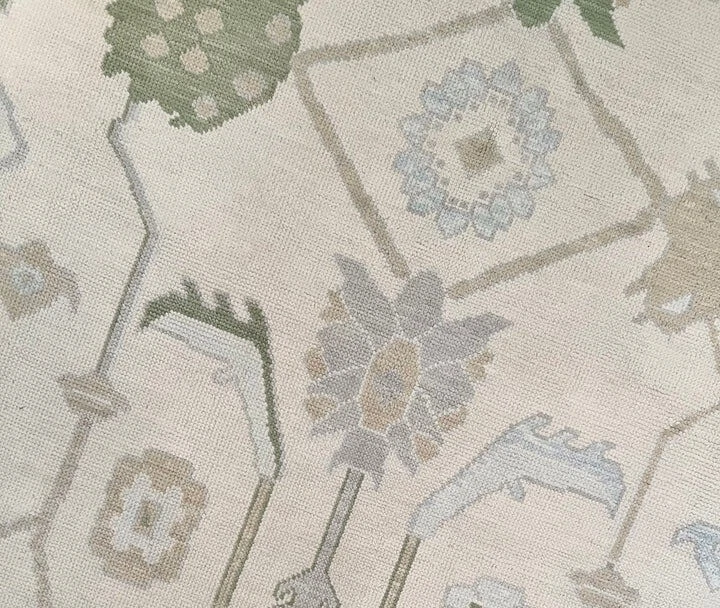 Geometric Transitional Oushak Oriental Area Rug Hand-knotted Home Decor 6'x8' - Image 2 of 4